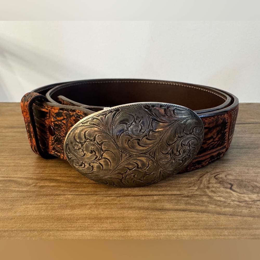 Comstock Heritage Genuine Crocodile with Sterling Silver Custom Buckle 1.5”